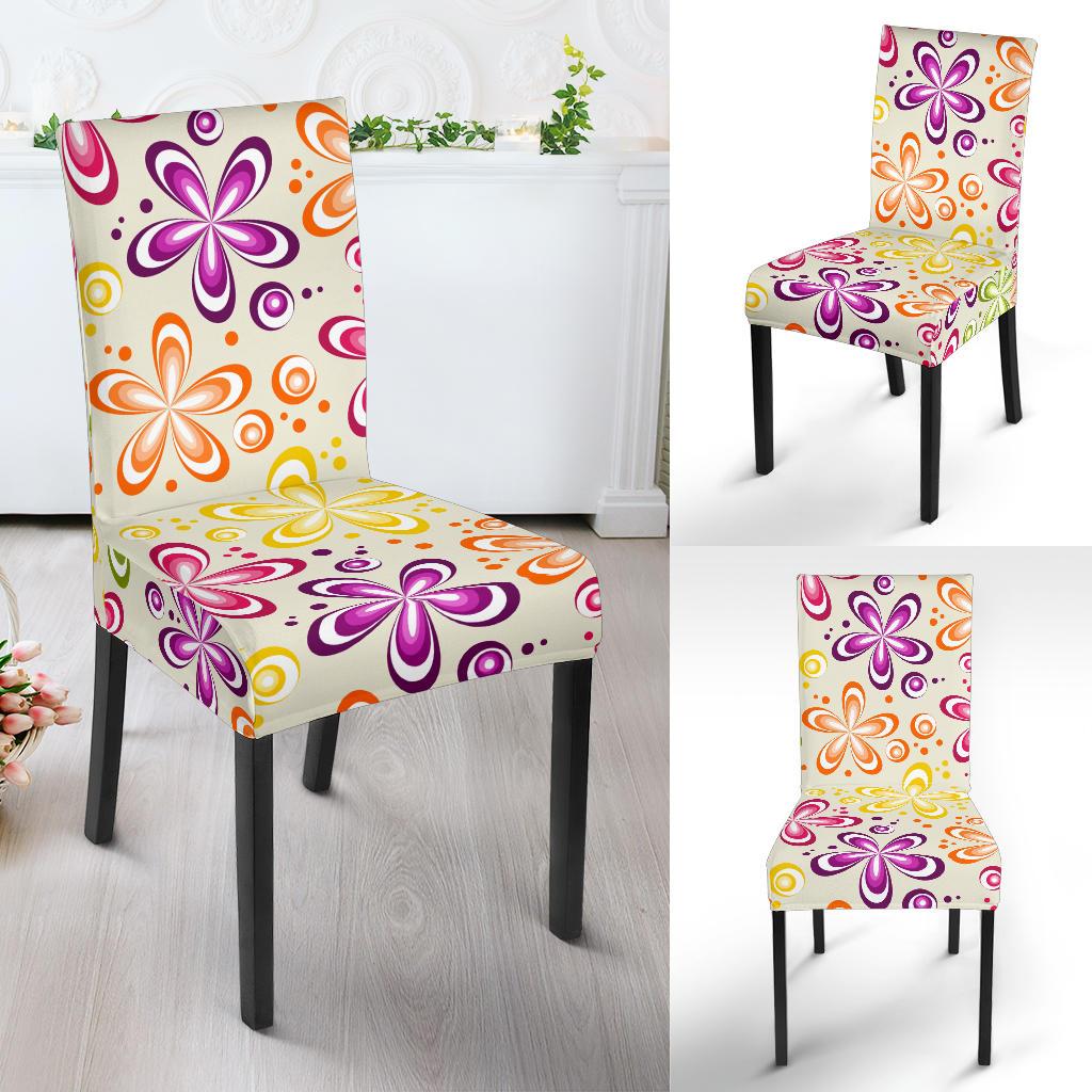 Flower Power Colorful Design Print Dinning Chair Slipper-JTAMIGO.COM