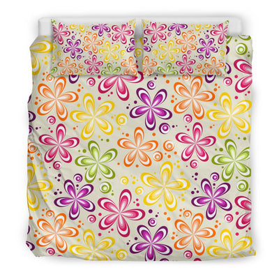 Flower Power Colorful Design Print Duvet Cover Bedding Set