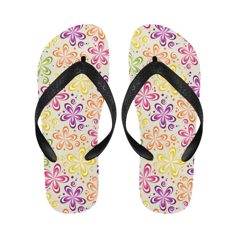 Flower Power Colorful Design Print Flip Flops-JTAMIGO.COM