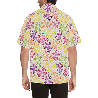 Flower Power Colorful Design Print Men Aloha Hawaiian Shirt