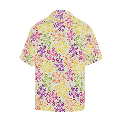 Flower Power Colorful Design Print Men Aloha Hawaiian Shirt