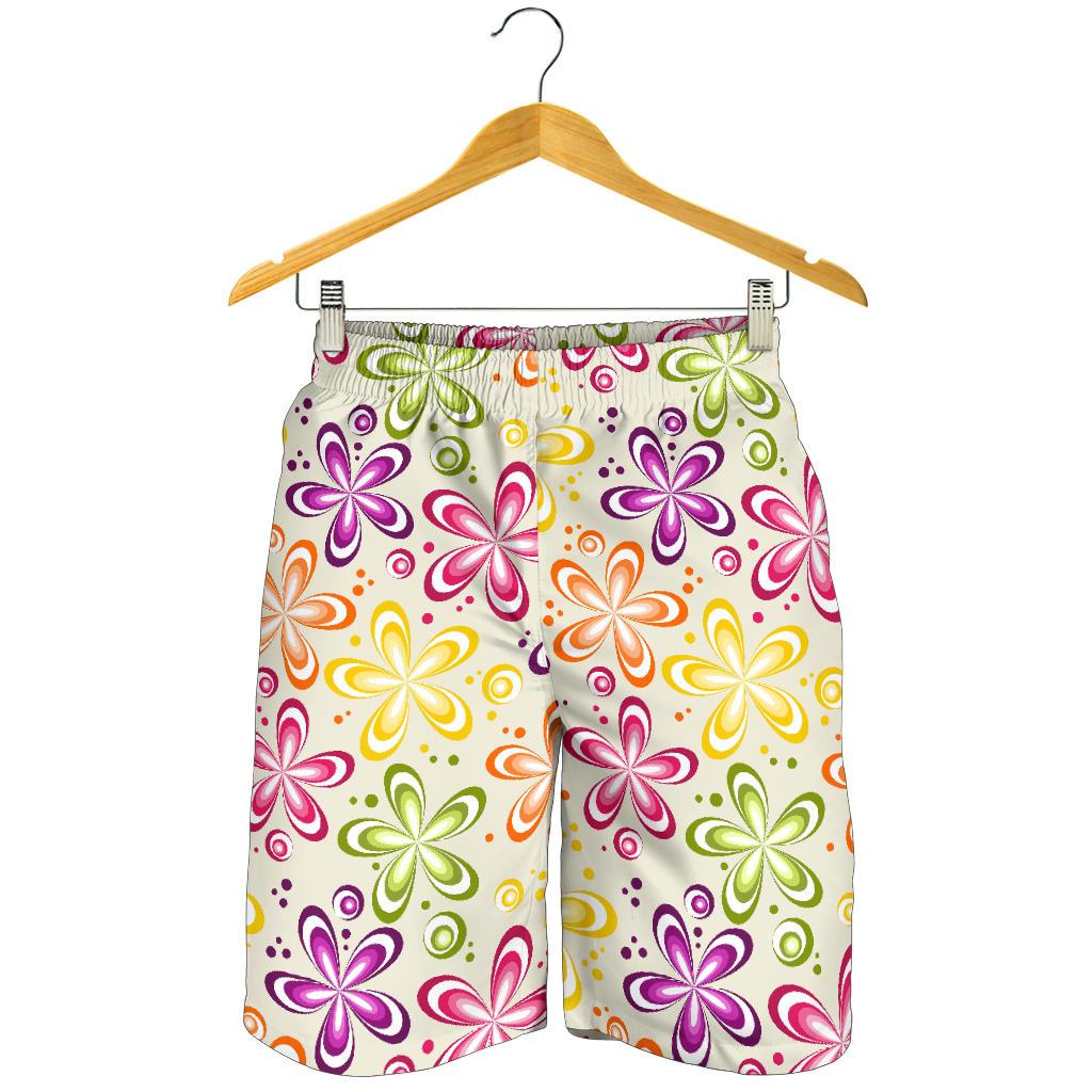 Flower Power Colorful Design Print Mens Shorts-JTAMIGO.COM