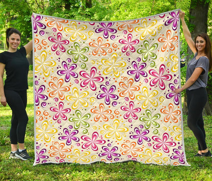 Flower Power Colorful Design Print Premium Quilt-JTAMIGO.COM