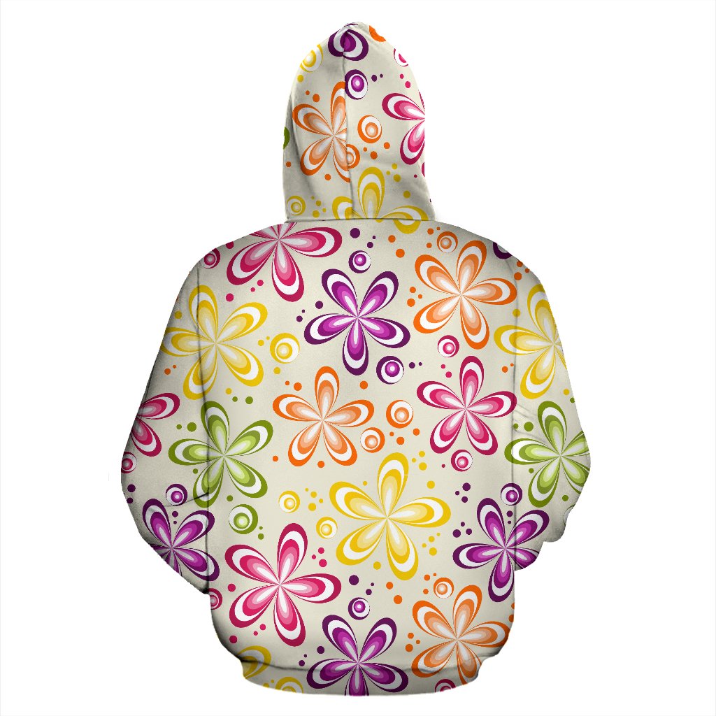 Flower Power Colorful Design Print Pullover Hoodie