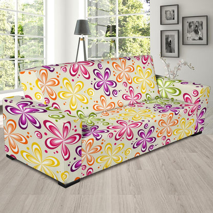 Flower Power Colorful Design Print Sofa Slipcover-JTAMIGO.COM