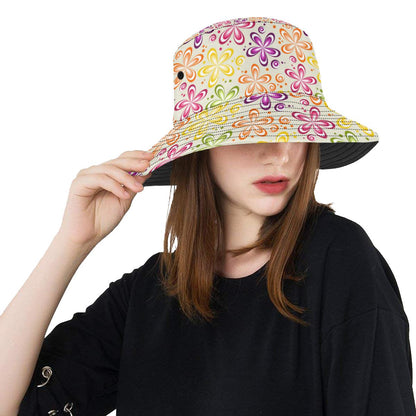 Flower Power Colorful Design Print Unisex Bucket Hat