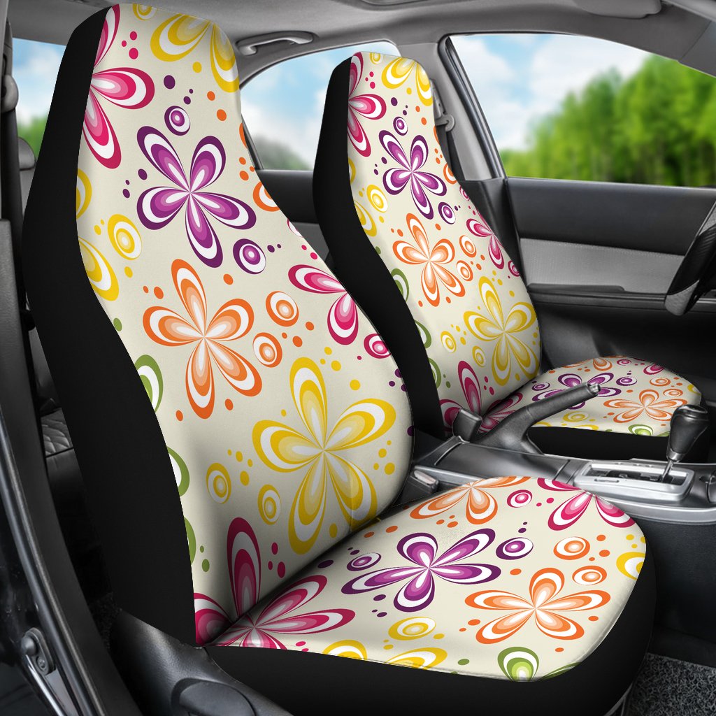 Flower Power Colorful Design Print Universal Fit Car Seat Covers