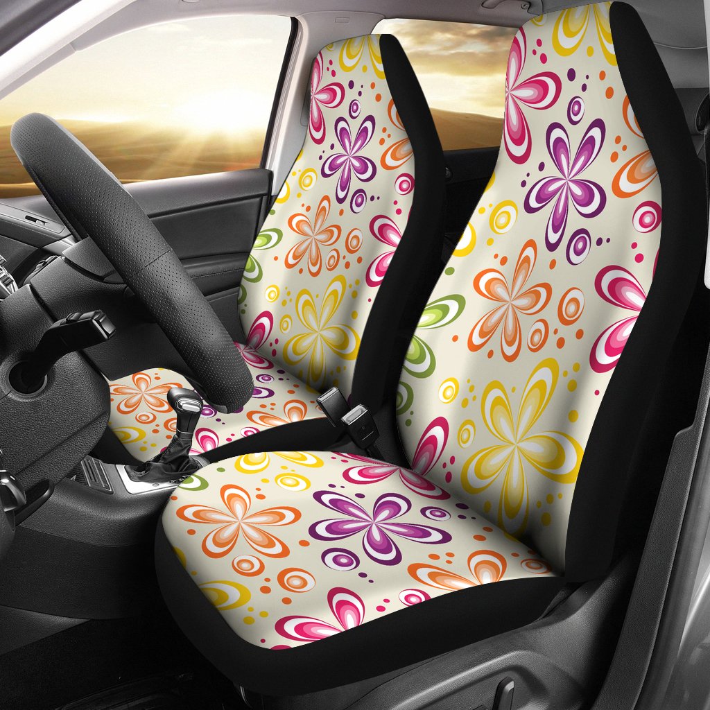 Flower Power Colorful Design Print Universal Fit Car Seat Covers