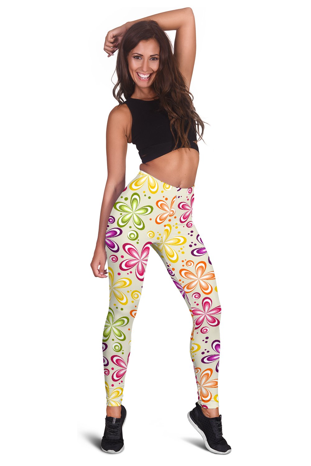 Flower Power Colorful Design Print Women Leggings
