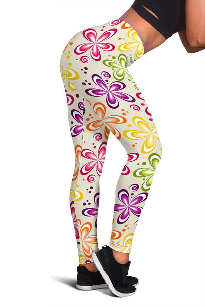 Flower Power Colorful Design Print Women Leggings