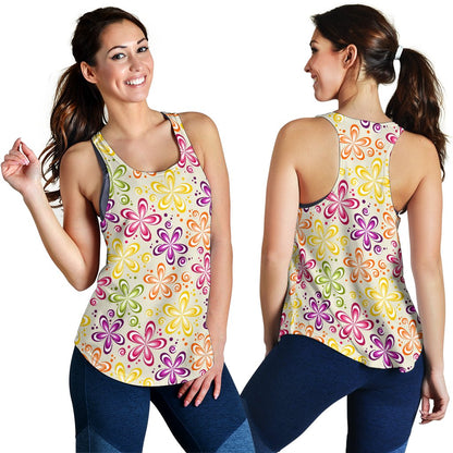 Flower Power Colorful Design Print Women Racerback Tank Top