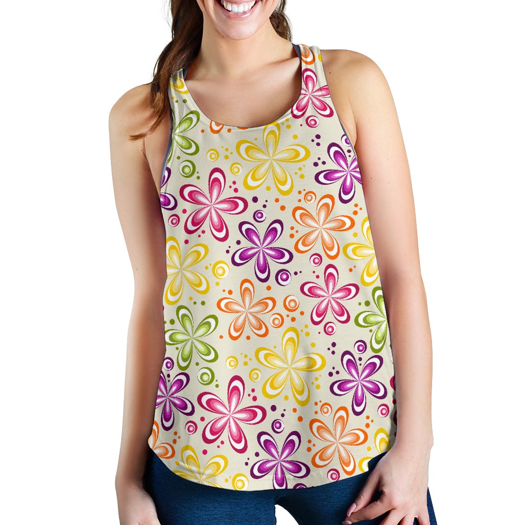 Flower Power Colorful Design Print Women Racerback Tank Top