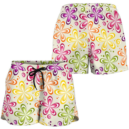 Flower Power Colorful Design Print Women Shorts-JTAMIGO.COM
