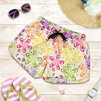 Flower Power Colorful Design Print Women Shorts-JTAMIGO.COM