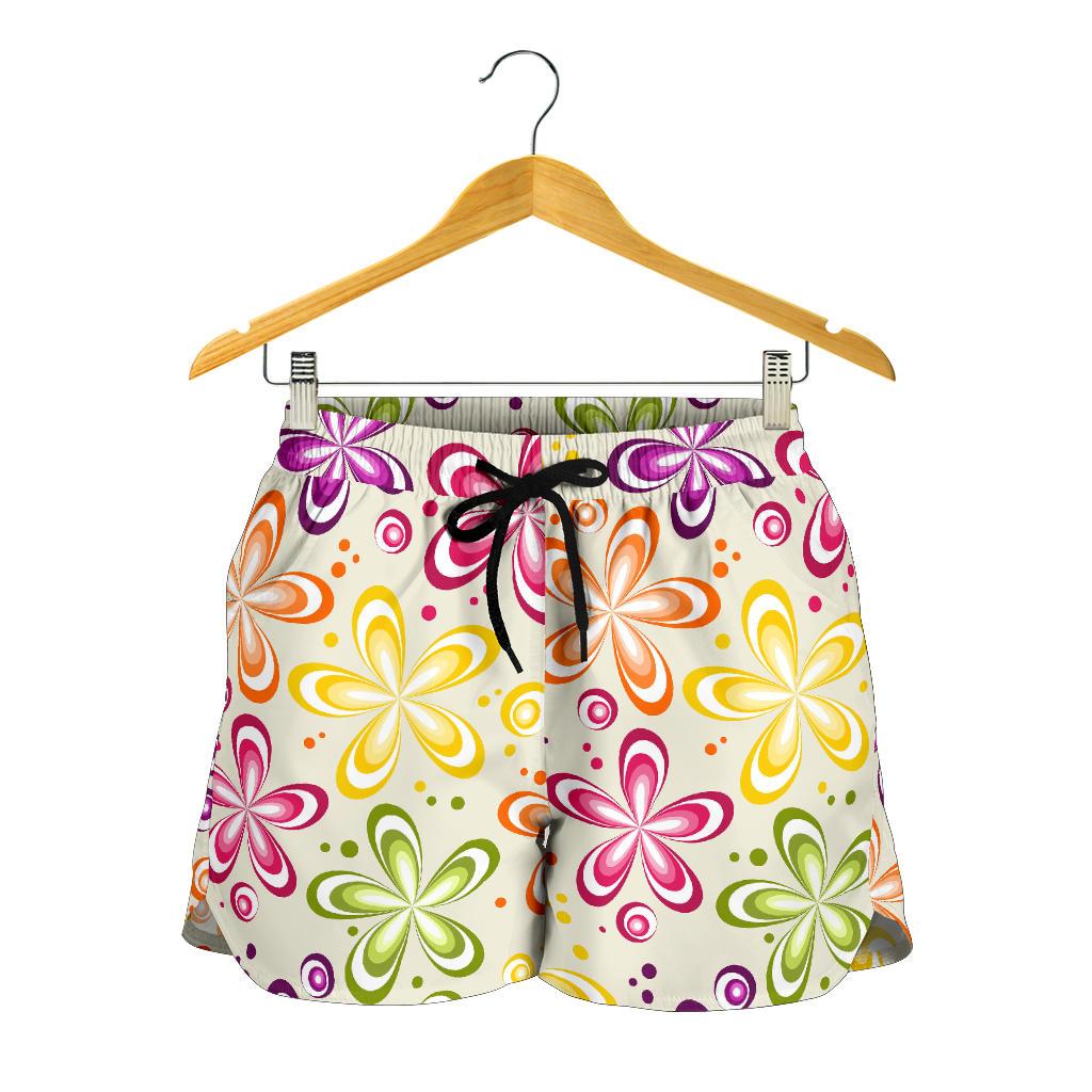 Flower Power Colorful Design Print Women Shorts-JTAMIGO.COM