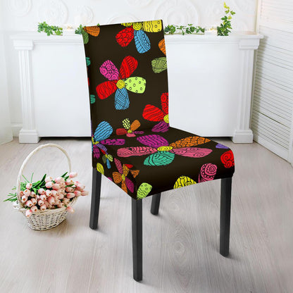 Flower Power Colorful Print Pattern Dinning Chair Slipper-JTAMIGO.COM