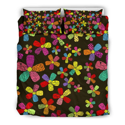 Flower Power Colorful Print Pattern Duvet Cover Bedding Set