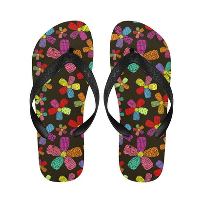 Flower Power Colorful Print Pattern Flip Flops-JTAMIGO.COM