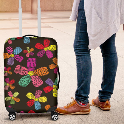 Flower Power Colorful Print Pattern Luggage Cover Protector