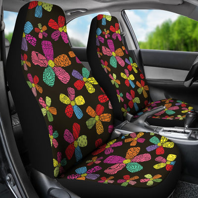 Flower Power Colorful Print Pattern Universal Fit Car Seat Covers