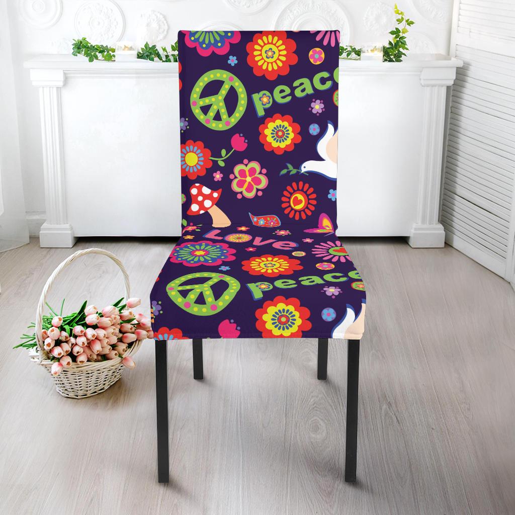 Flower Power Peace Design Print Dinning Chair Slipper-JTAMIGO.COM