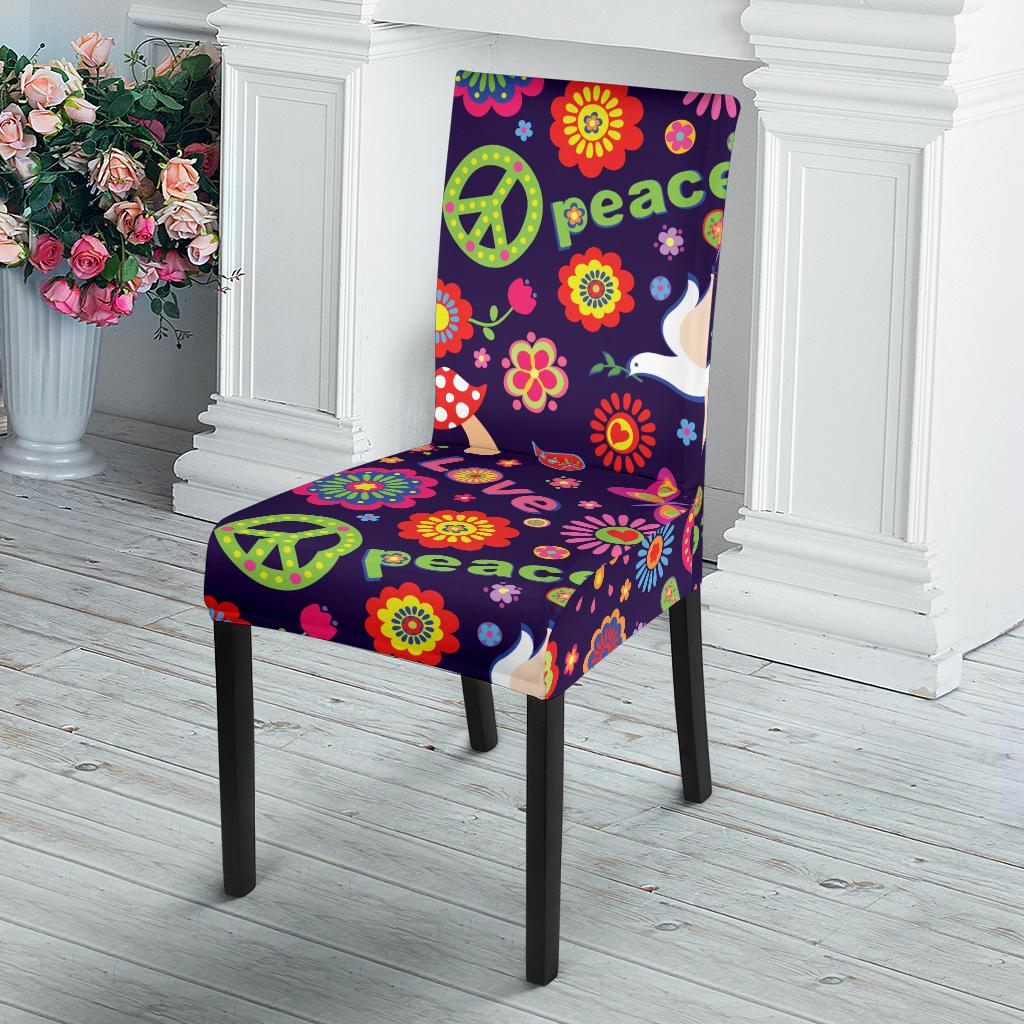 Flower Power Peace Design Print Dinning Chair Slipper-JTAMIGO.COM