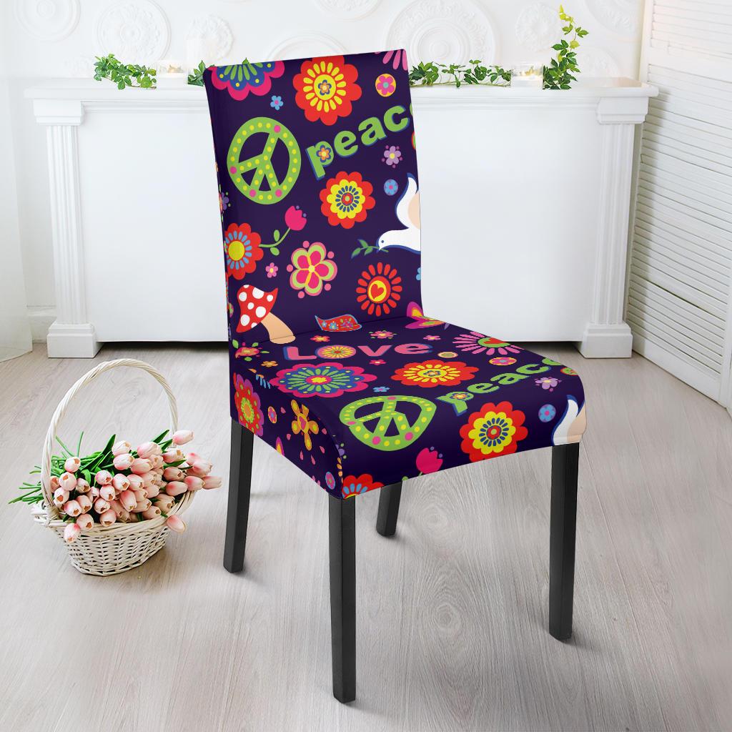 Flower Power Peace Design Print Dinning Chair Slipper-JTAMIGO.COM