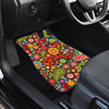 Flower Power Peace Paisley Themed Print Car Floor Mats