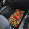 Flower Power Peace Paisley Themed Print Car Floor Mats