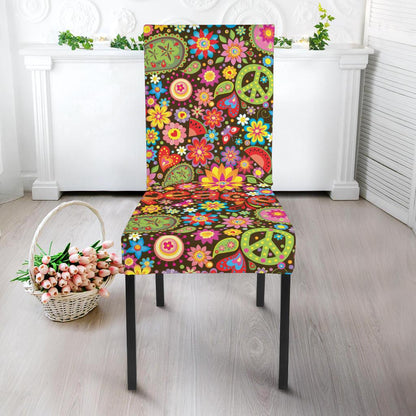 Flower Power Peace Paisley Themed Print Dinning Chair Slipper-JTAMIGO.COM