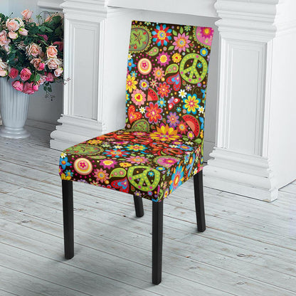 Flower Power Peace Paisley Themed Print Dinning Chair Slipper-JTAMIGO.COM