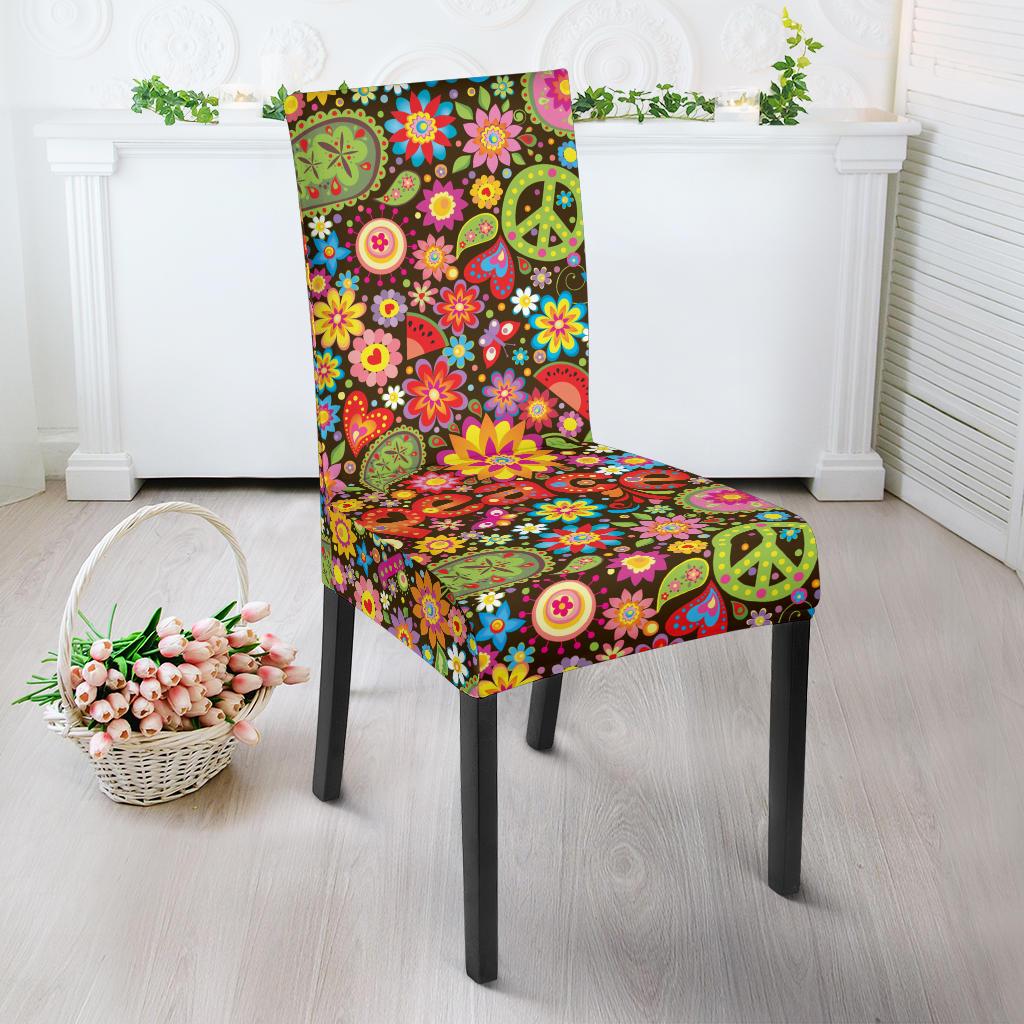 Flower Power Peace Paisley Themed Print Dinning Chair Slipper-JTAMIGO.COM