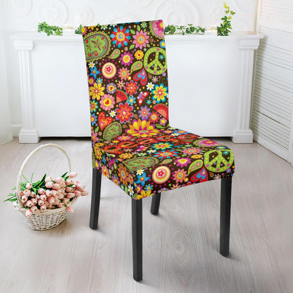 Flower Power Peace Paisley Themed Print Dinning Chair Slipper-JTAMIGO.COM