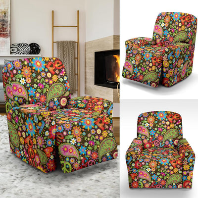 Flower Power Peace Paisley Themed Print Recliner Slipcover-JTAMIGO.COM