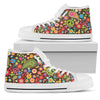 Flower Power Peace Paisley Themed Print Women High Top Shoes