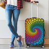 Flower Power Rainbow Spiral Print Luggage Cover Protector
