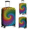 Flower Power Rainbow Spiral Print Luggage Cover Protector