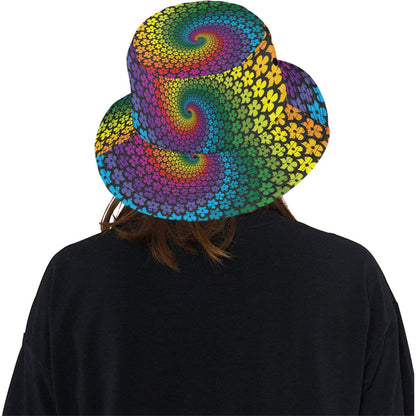 Flower Power Rainbow Spiral Print Unisex Bucket Hat