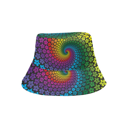 Flower Power Rainbow Spiral Print Unisex Bucket Hat