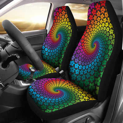 Flower Power Rainbow Spiral Print Universal Fit Car Seat Covers