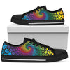 Flower Power Rainbow Spiral Print Women Low Top Shoes