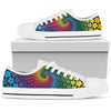 Flower Power Rainbow Spiral Print Women Low Top Shoes