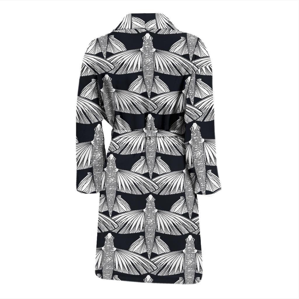 Flying Fish Pattern Print Design 03 Men Bathrobe-JORJUNE.COM