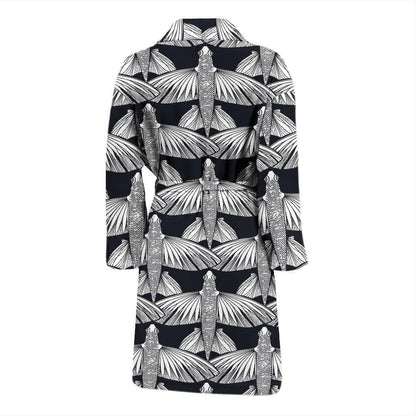 Flying Fish Pattern Print Design 03 Men Bathrobe-JORJUNE.COM