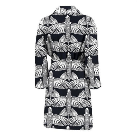 Flying Fish Pattern Print Design 03 Men Bathrobe-JORJUNE.COM