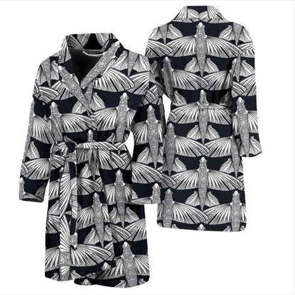 Flying Fish Pattern Print Design 03 Men Bathrobe-JORJUNE.COM