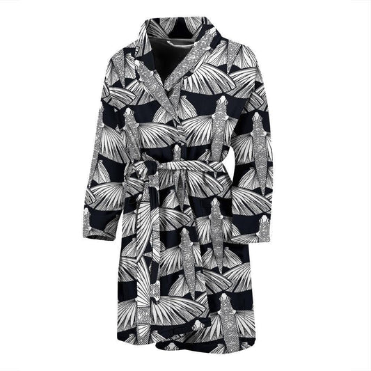 Flying Fish Pattern Print Design 03 Men Bathrobe-JORJUNE.COM