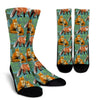 Fox Autumn leaves Themed Crew Socks