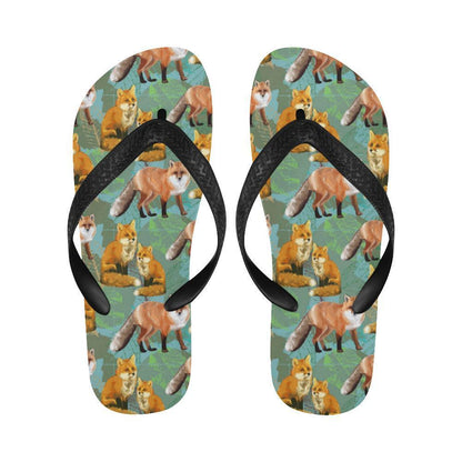 Fox Autumn leaves Themed Flip Flops-JTAMIGO.COM