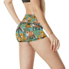 Fox Autumn leaves Themed High Waisted Spandex Shorts-JTAMIGO.COM